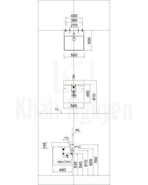 Bản Vẽ Bộ Tủ Lavabo Caesar LF5380/EH05380DWV Treo Tường