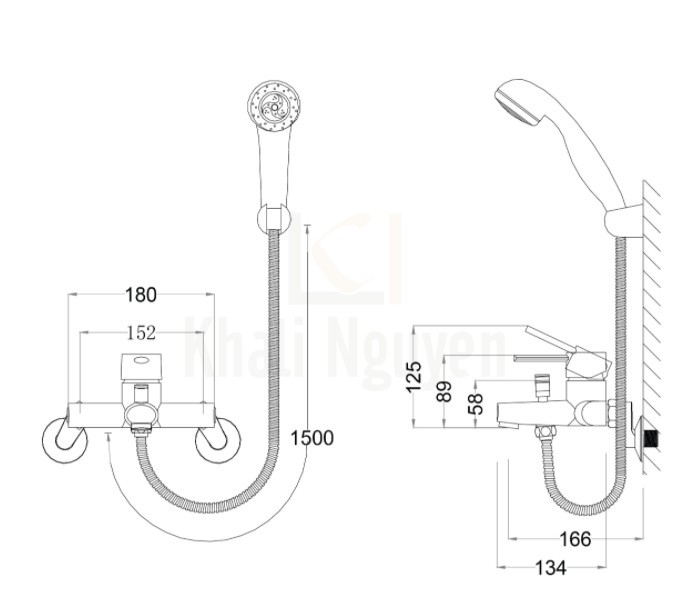 Bản Vẽ Vòi Sen Nóng Lạnh CAESAR S330C Tay 3 Chế Độ