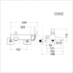Bản Vẽ Sen Tắm Nóng Lạnh CAESAR S593C