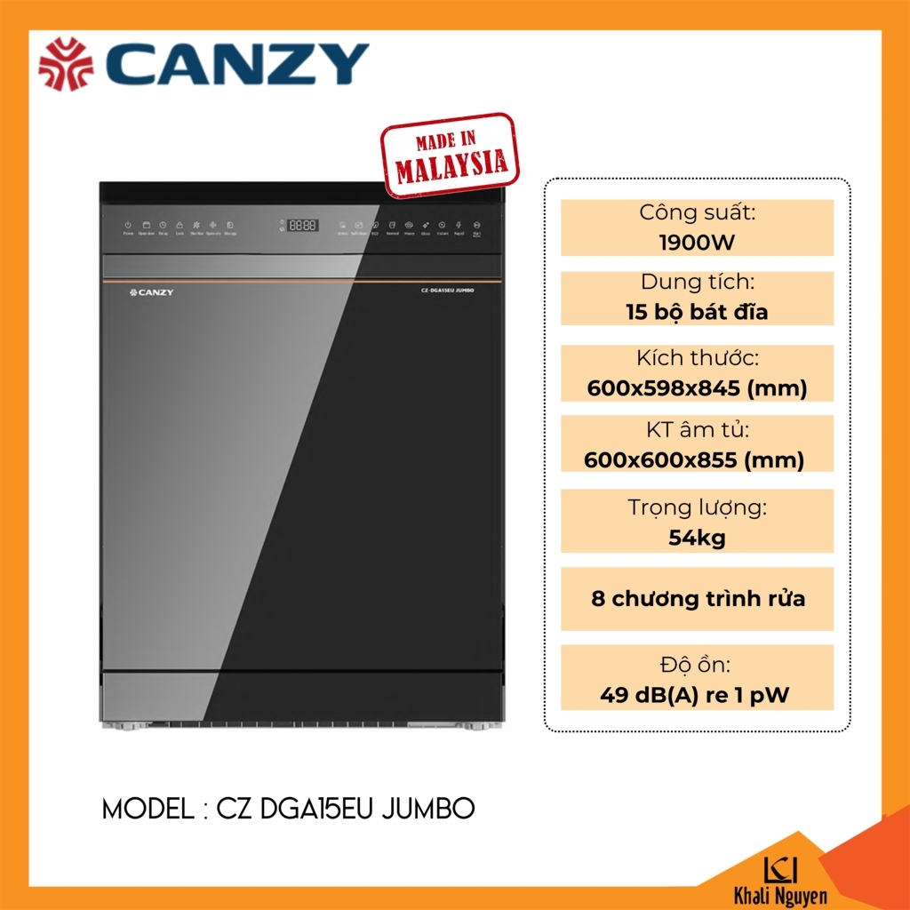 Máy rửa bát Canzy CZ DGA15EU JUMBO