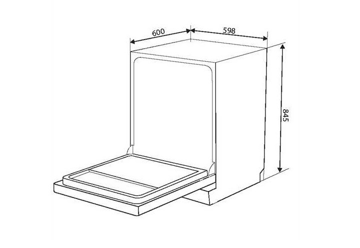 Kích thước máy rửa bát Canzy CZ DGA15EU JUMBO