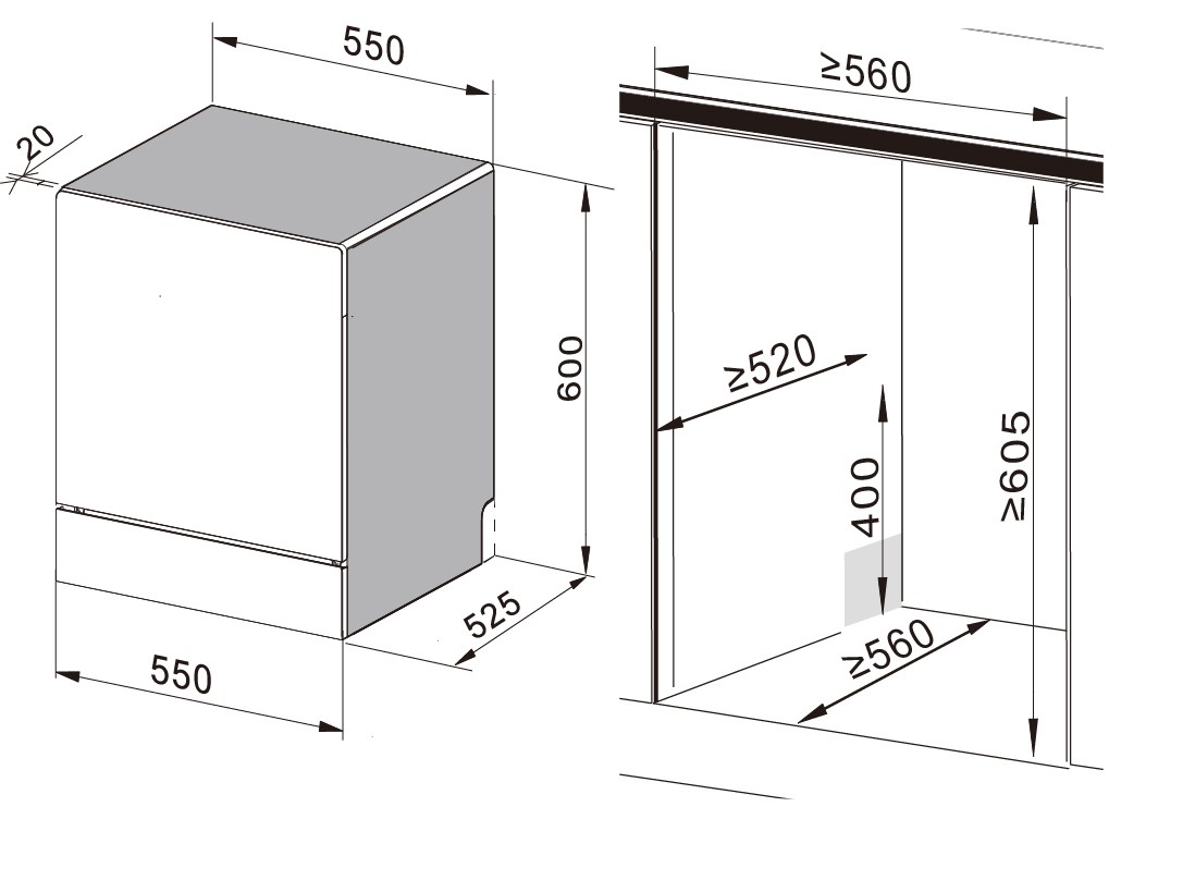 Bản vẽ máy rửa bát Canzy CZ-11QAM