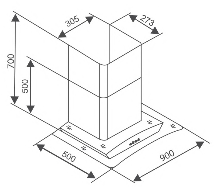 Bản vẽ máy hút mùi Canzy CZ 609