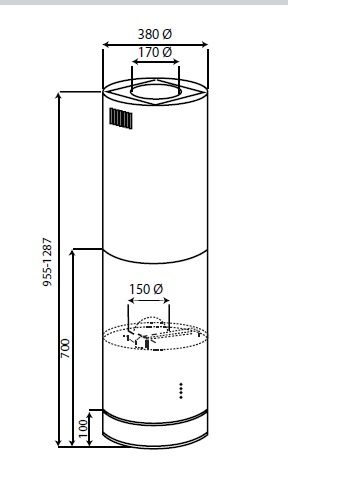 Bản vẽ máy hút mùi độc lập Canzy CZ 7038GBB