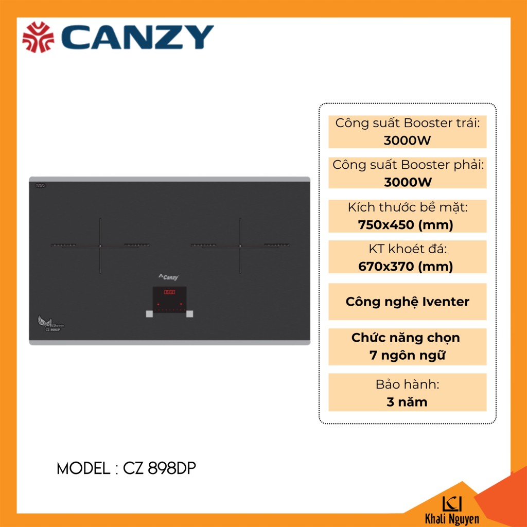 Bếp điện từ đôi Canzy CZ 898DP