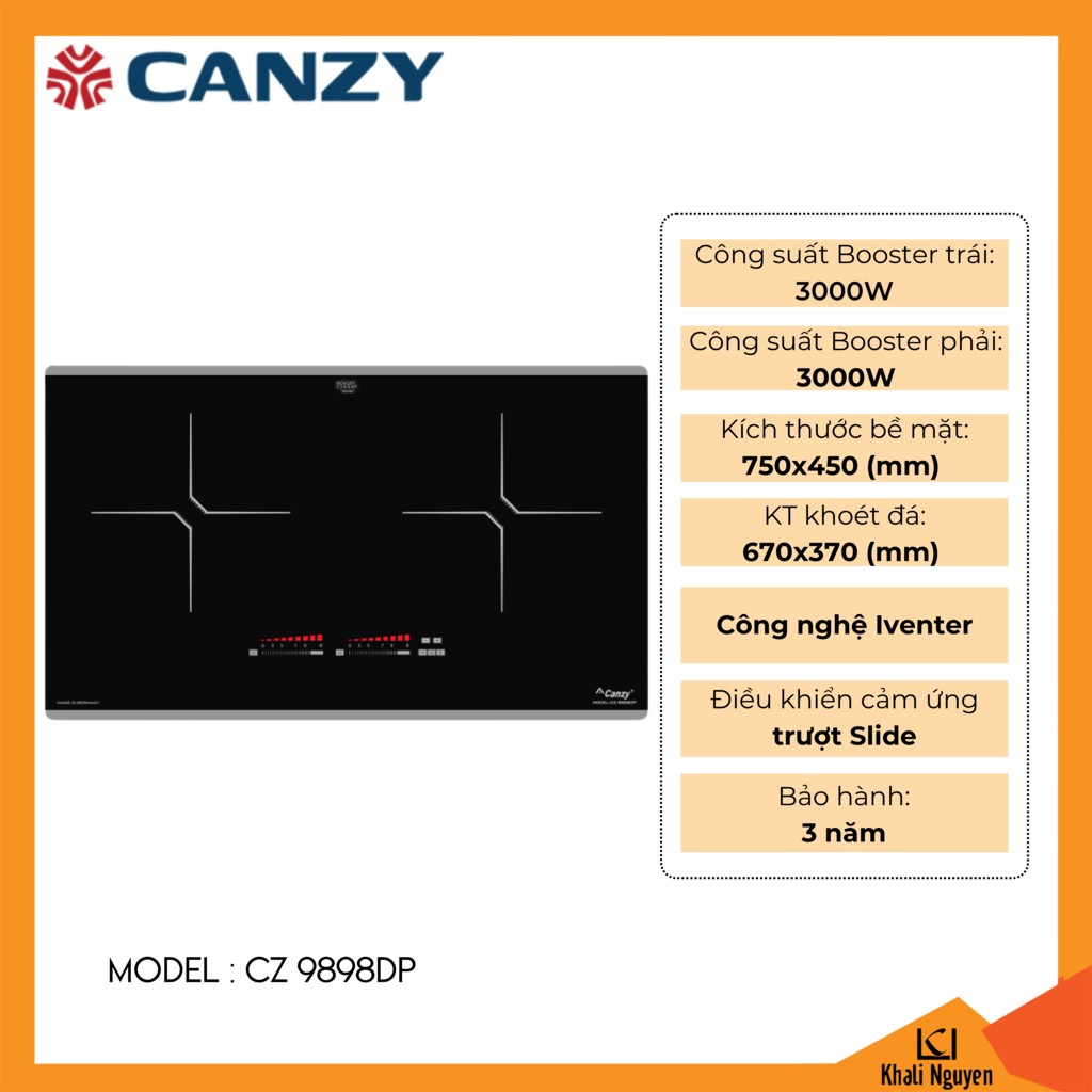 Bếp điện từ đôi Canzy CZ 9898DP