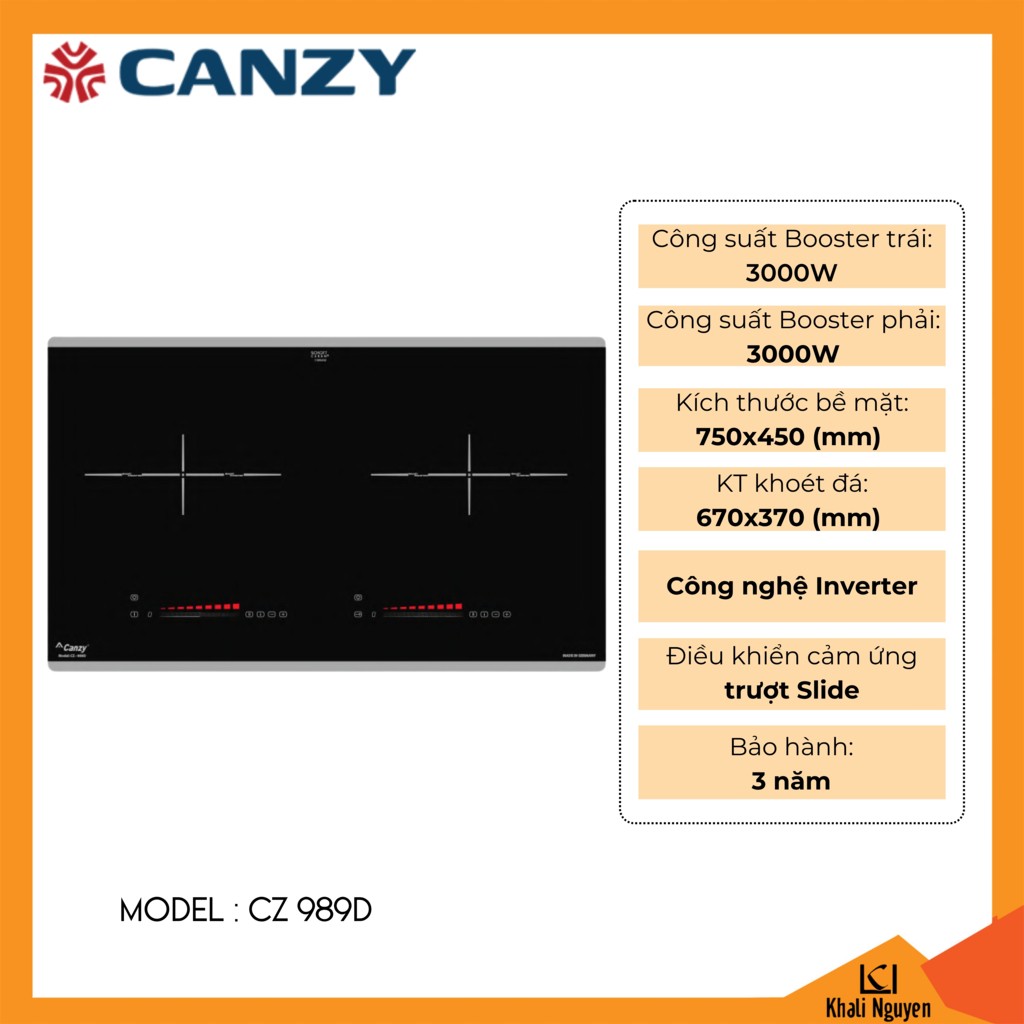 Bếp điện từ đôi Canzy CZ 989D