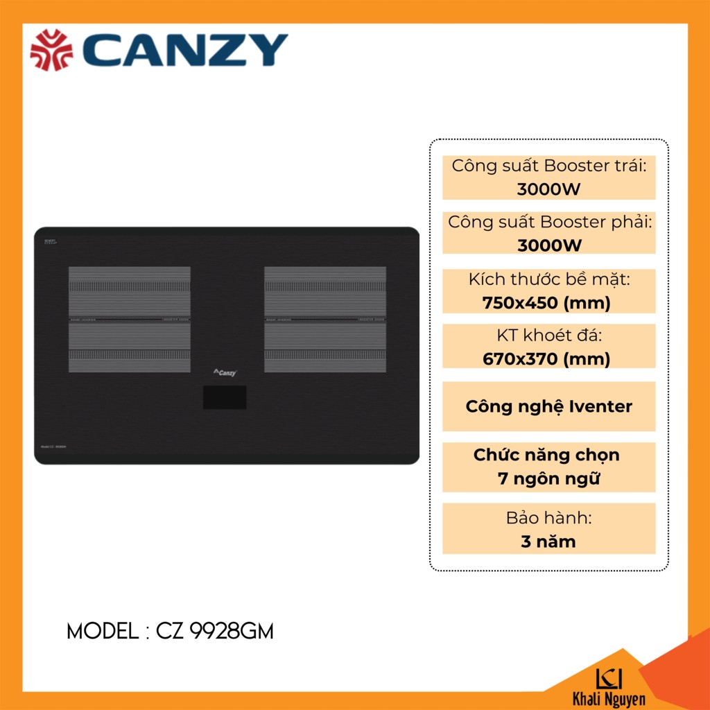 Bếp điện từ đôi Canzy CZ 9928GM