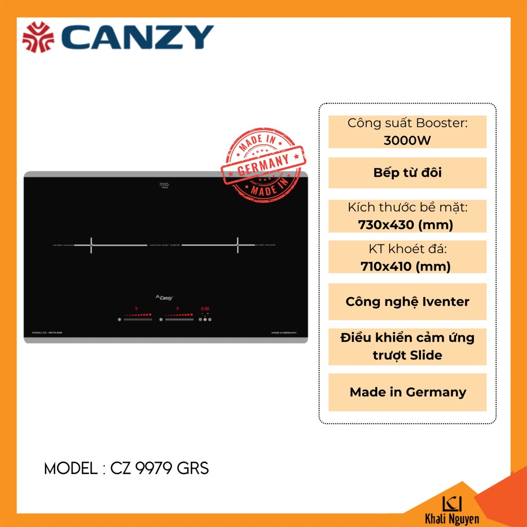 Bếp điện từ đôi Canzy CZ 9979 GRS