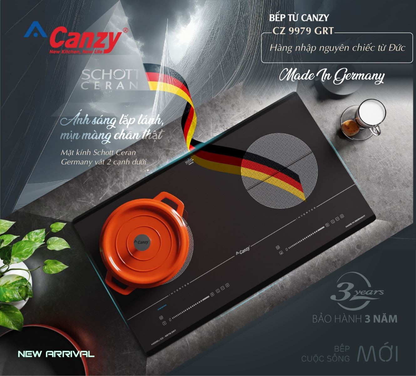 Bếp điện từ đôi Canzy CZ 9979 GRT - Hình 1