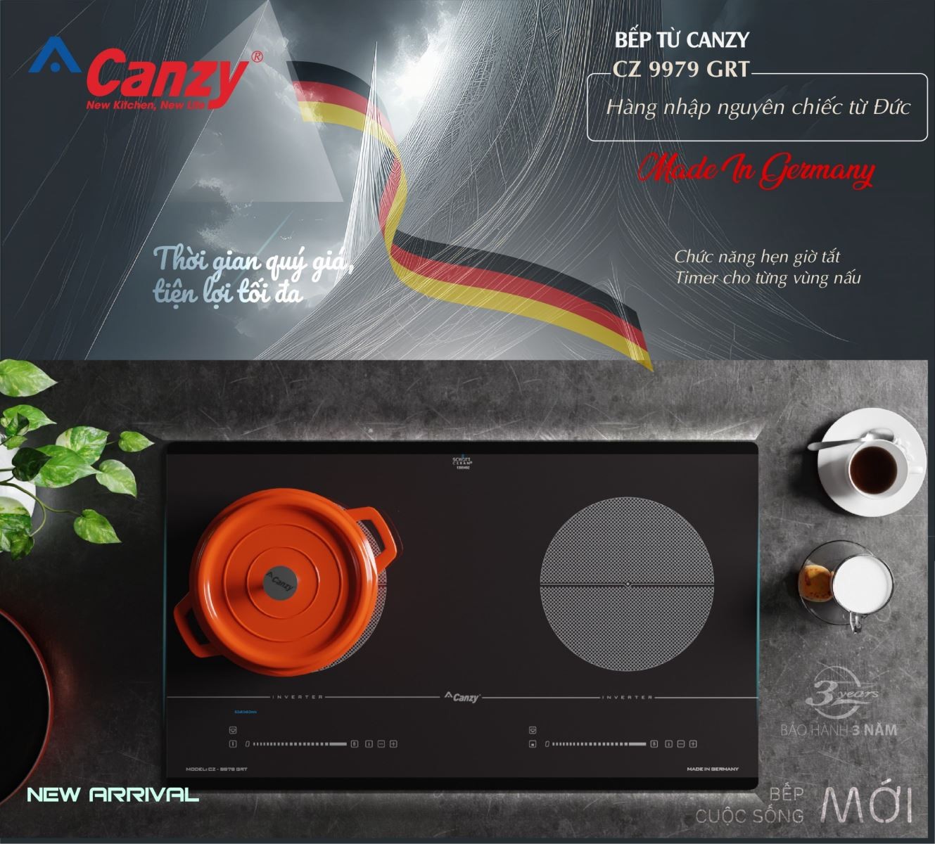 Bếp điện từ đôi Canzy CZ 9979 GRT - Hình 5