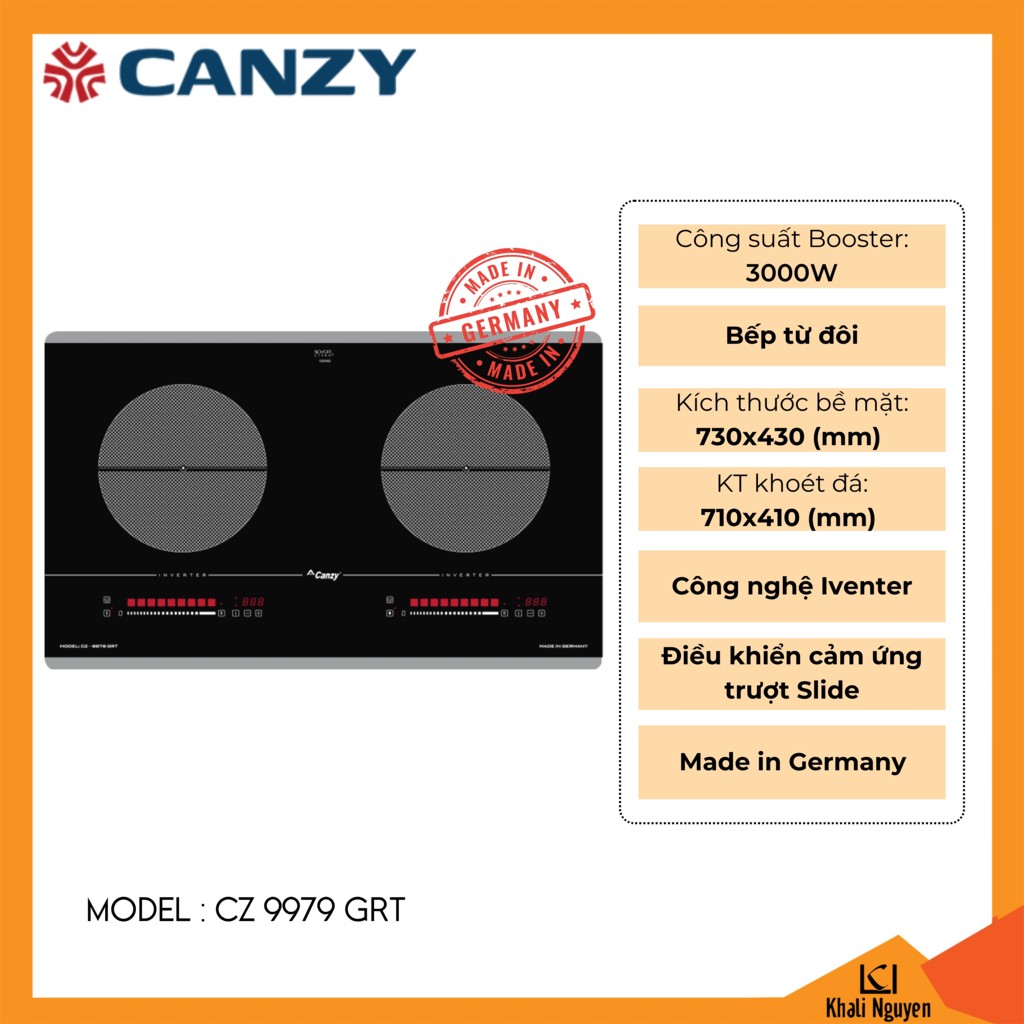 Bếp điện từ đôi Canzy CZ 9979 GRT