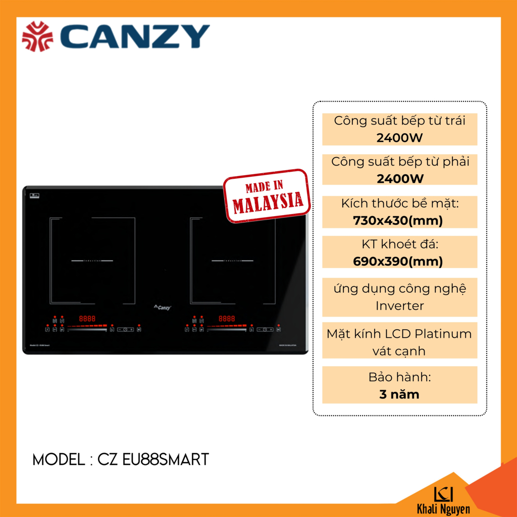 Bếp điện từ đôi Canzy CZ EU88SMART