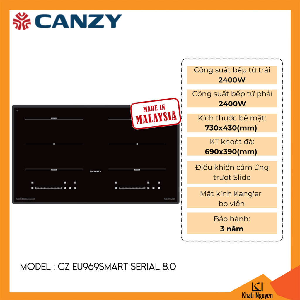 Bếp điện từ đôi Canzy CZ EU969SMART SERIAL 8.0