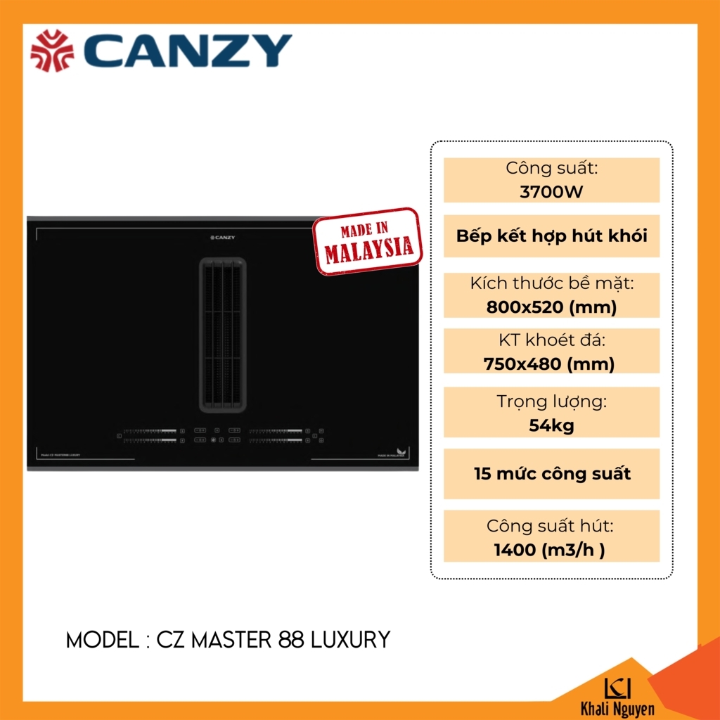 Bếp điện từ kết hợp hút khói Canzy CZ MASTER 88 LUXURY