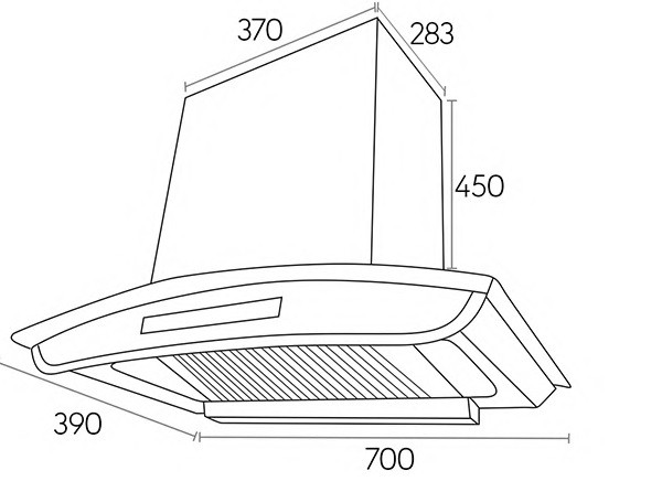 Bản vẽ máy hút mùi Canzy CZ ML9-DC70