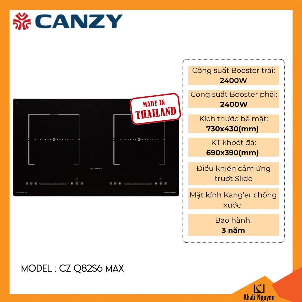 Bếp điện từ đôi Canzy CZ Q82S6 MAX