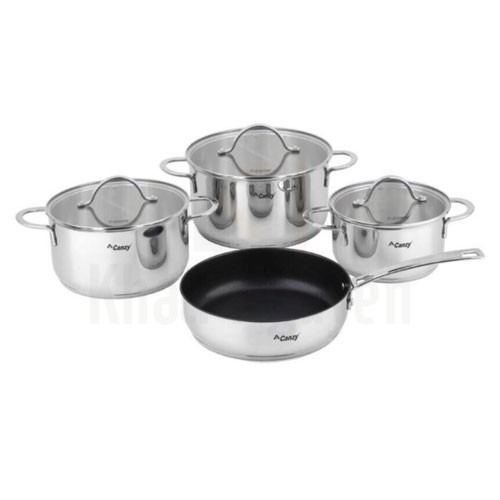 Bộ xoong nồi Inox cao cấp Canzy CZ 899 - 3 nồi 1 chảo
