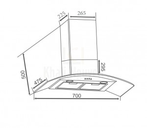 Bản Vẽ Máy Hút Mùi Canzy CZ-0870 Kính Cong Khử Mùi Than Hoạt Tính