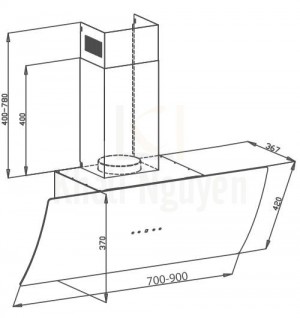Bản vẽ kỹ thuật máy hút mùi Canzy CZ-087D