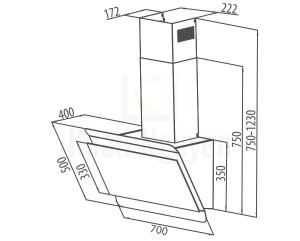Bản vẽ kỹ thuật máy hút mùi Canzy CZ-2770H