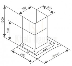Bản vẽ kỹ thuật máy hút mùi Canzy CZ-607