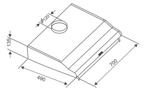 Bản vẽ kỹ thuật máy hút mùi Canzy CZ-70WY