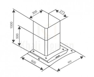 Bản vẽ kỹ thuật máy hút mùi Canzy CZ-868/90