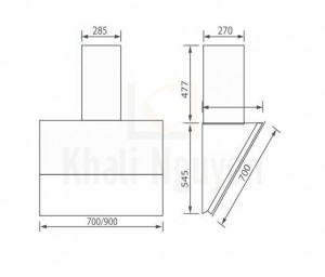 Bản Vẽ Máy Hút Mùi Canzy CZ-90EA Khử Mùi Bằng Than Hoạt Tính
