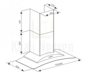 Bản vẽ kỹ thuật máy hút mùi Canzy CZ DELUXE-90