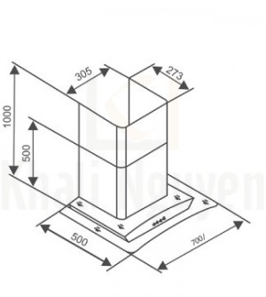 Bản vẽ kỹ thuật máy hút mùi Canzy CZ-M6670