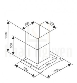 Bản vẽ kỹ thuật máy hút mùi Canzy CZ-M6970