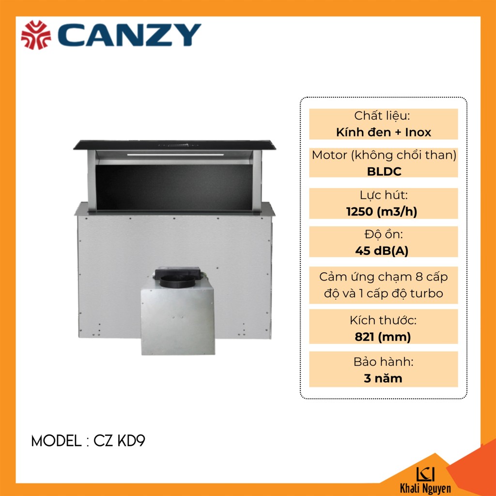 Máy hút mùi âm bàn Canzy CZ-KD9