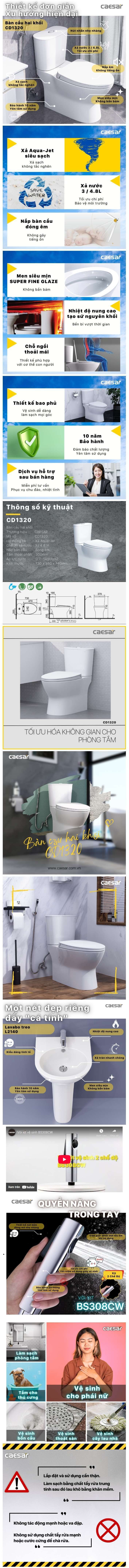 Thông tin combo khuyến mãi Caesar CD1320+L2140+BS308CW