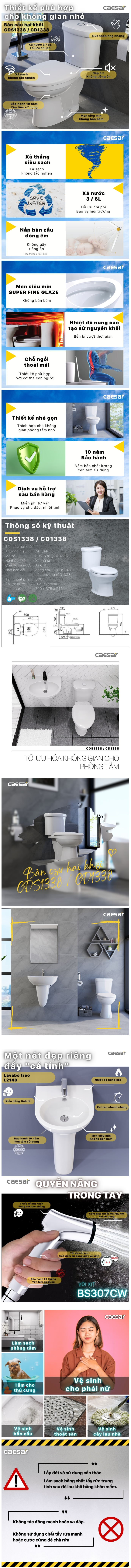 Thông tin combo khuyến mãi Caesar CD1338+L2140+BS307CW