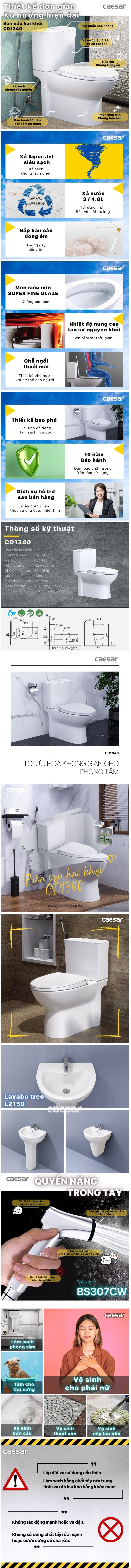 Thông tin combo khuyến mãi Caesaer CD1340+L2150+BS307CW