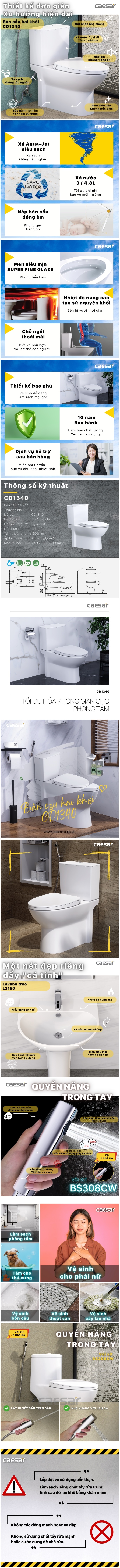 Thông tin combo khuyến mãi Caesar CD1340+L2150+BS308CW