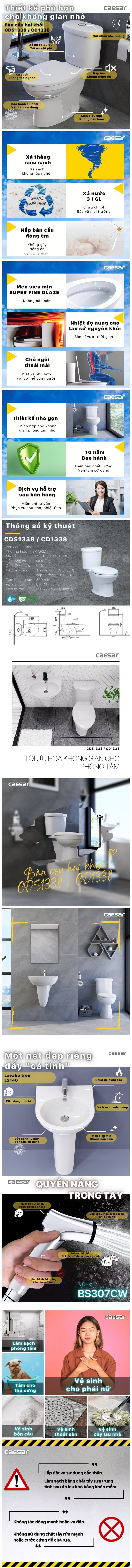 Thông tin combo khuyến mãi Caesar CDS1338 + L2140 + BS307CW