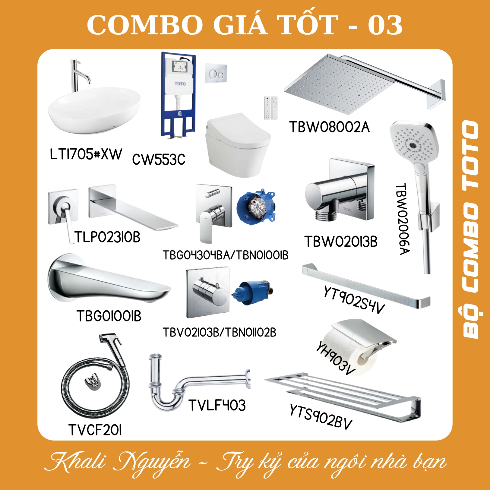 Combo thiết bị vệ sinh phòng tắm giá tốt COMBO-03