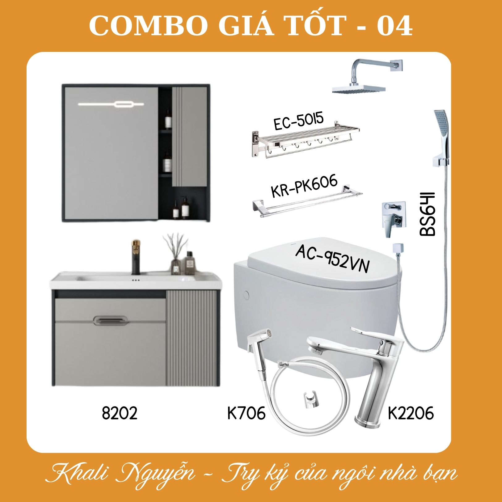 Combo thiết bị vệ sinh phòng tắm giá tốt COMBO-04