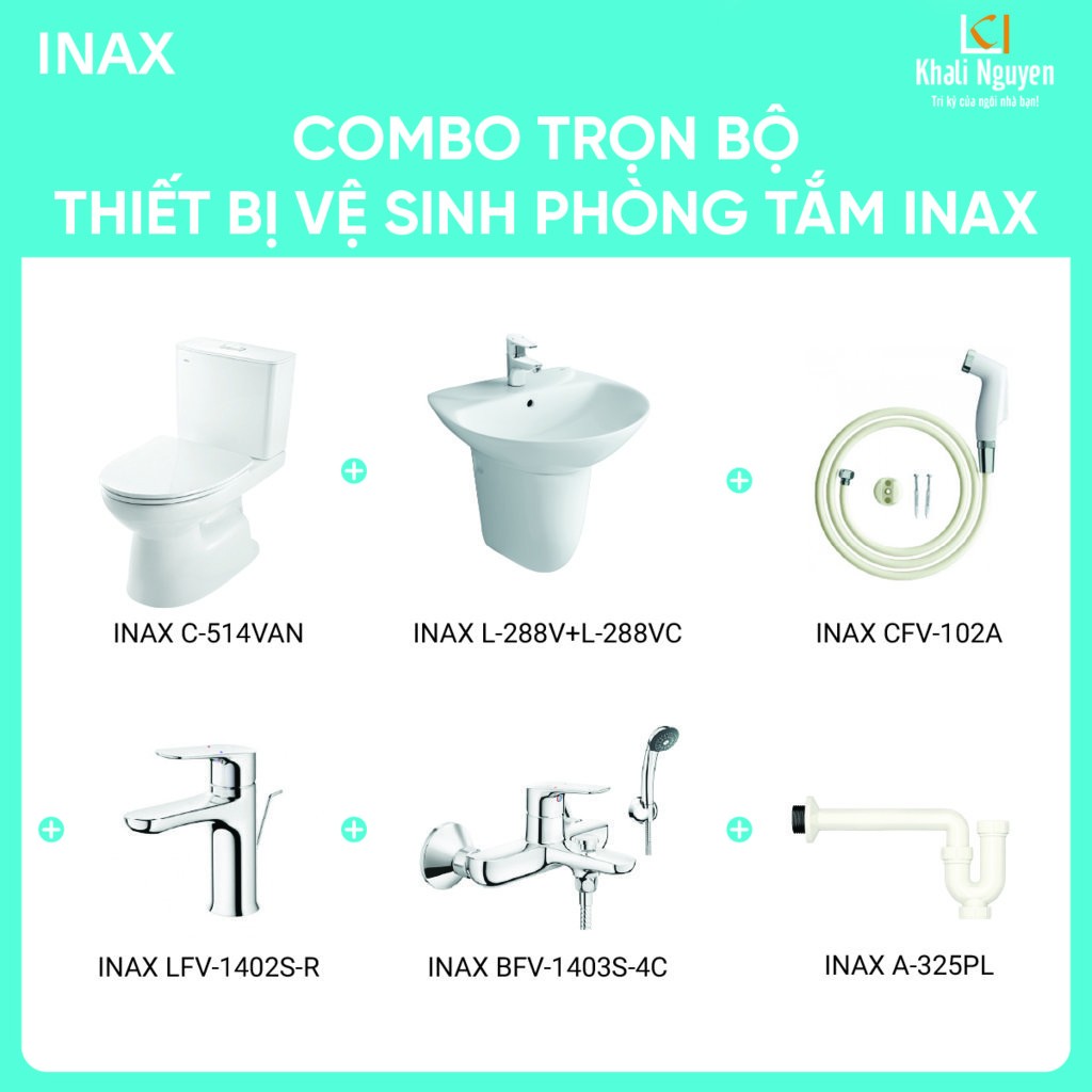 Combo khuyến mãi trọn bộ TBVS Inax