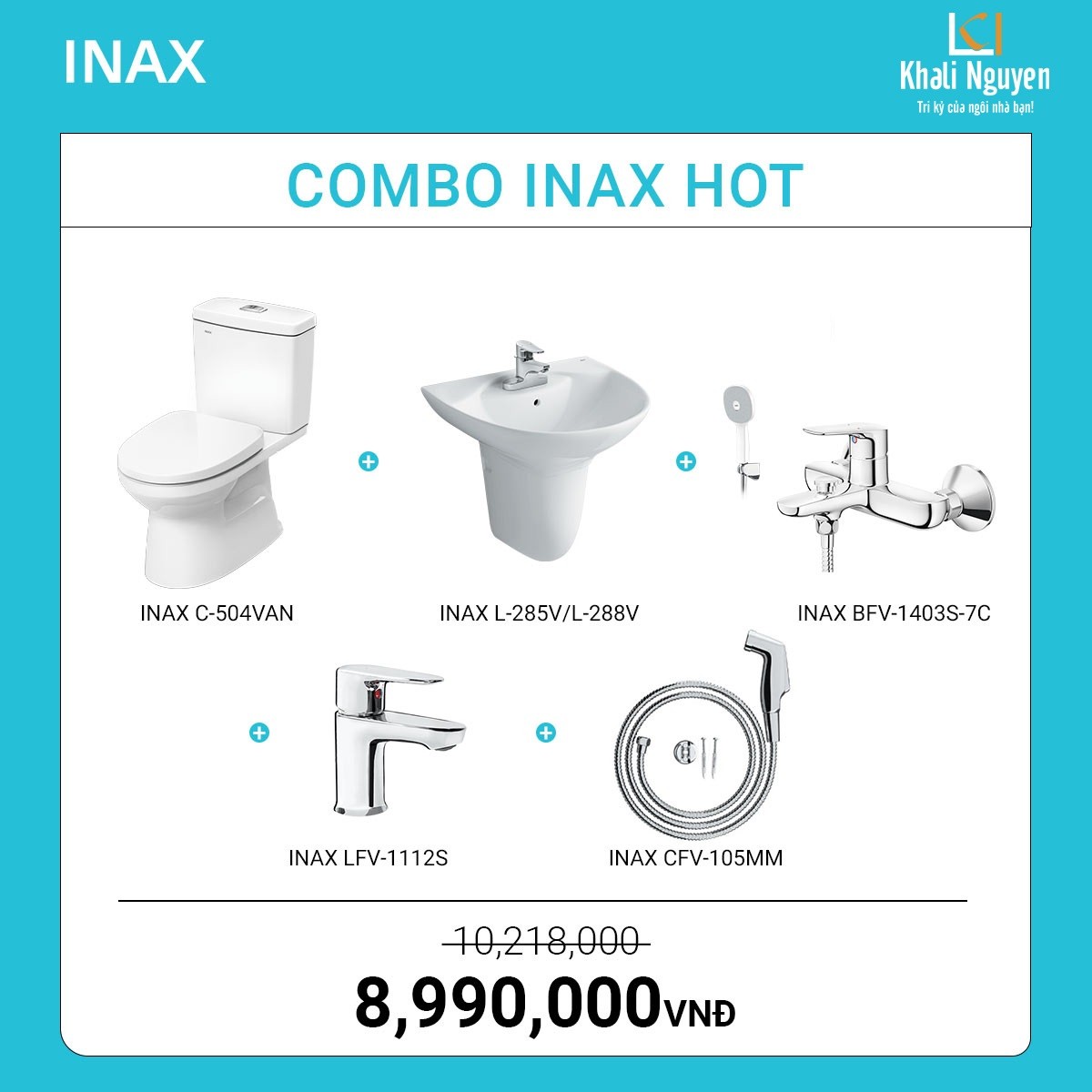 Combo khuyến mãi phòng tắm Inax HOT