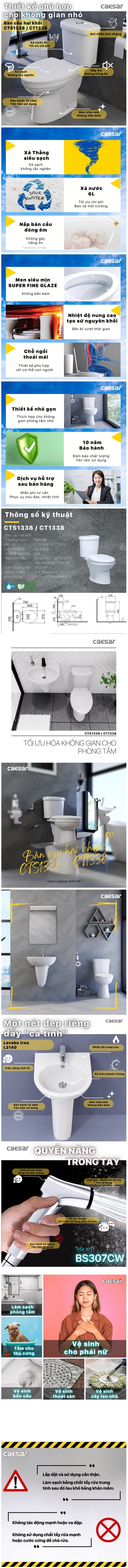 Thông tin combo khuyến mãi Caesar CT1338+L2140+BS307CW