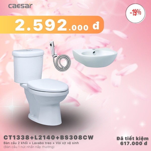 Combo khuyến mãi Caesar CT1338+L2140+BS308CW