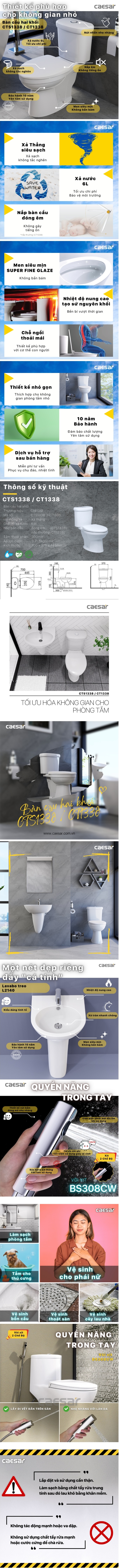 Thông tin combo khuyến mãi Caesar CT1338+L2140+BS308CW