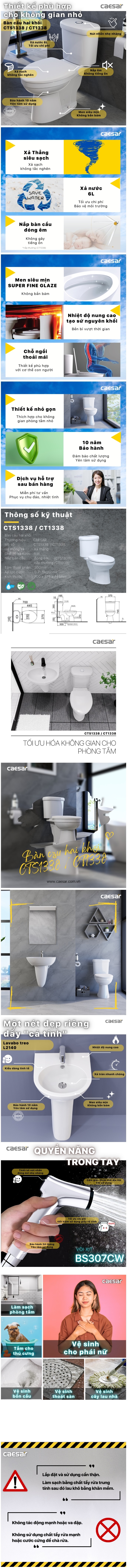 Thông tin combo khuyến mãi Caesar CTS1338+L2140+BS307CW