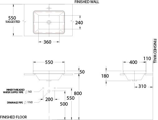 Bản Vẽ Lavabo Cotto Đặt Bàn C001017