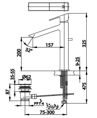 Bản Vẽ Vòi Chậu Lavabo Cotto CT202AY