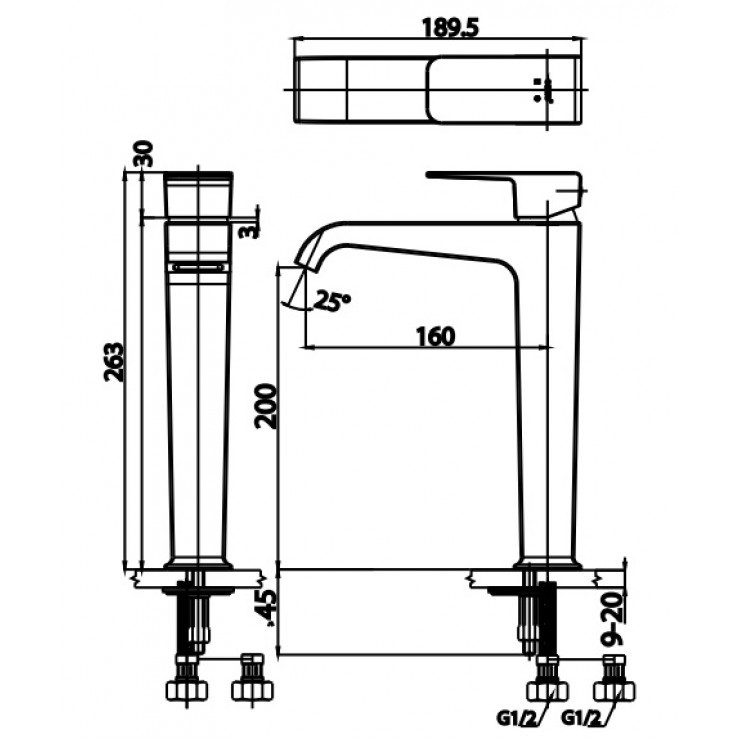 Bản Vẽ Vòi Chậu Lavabo Cotto CT2191A