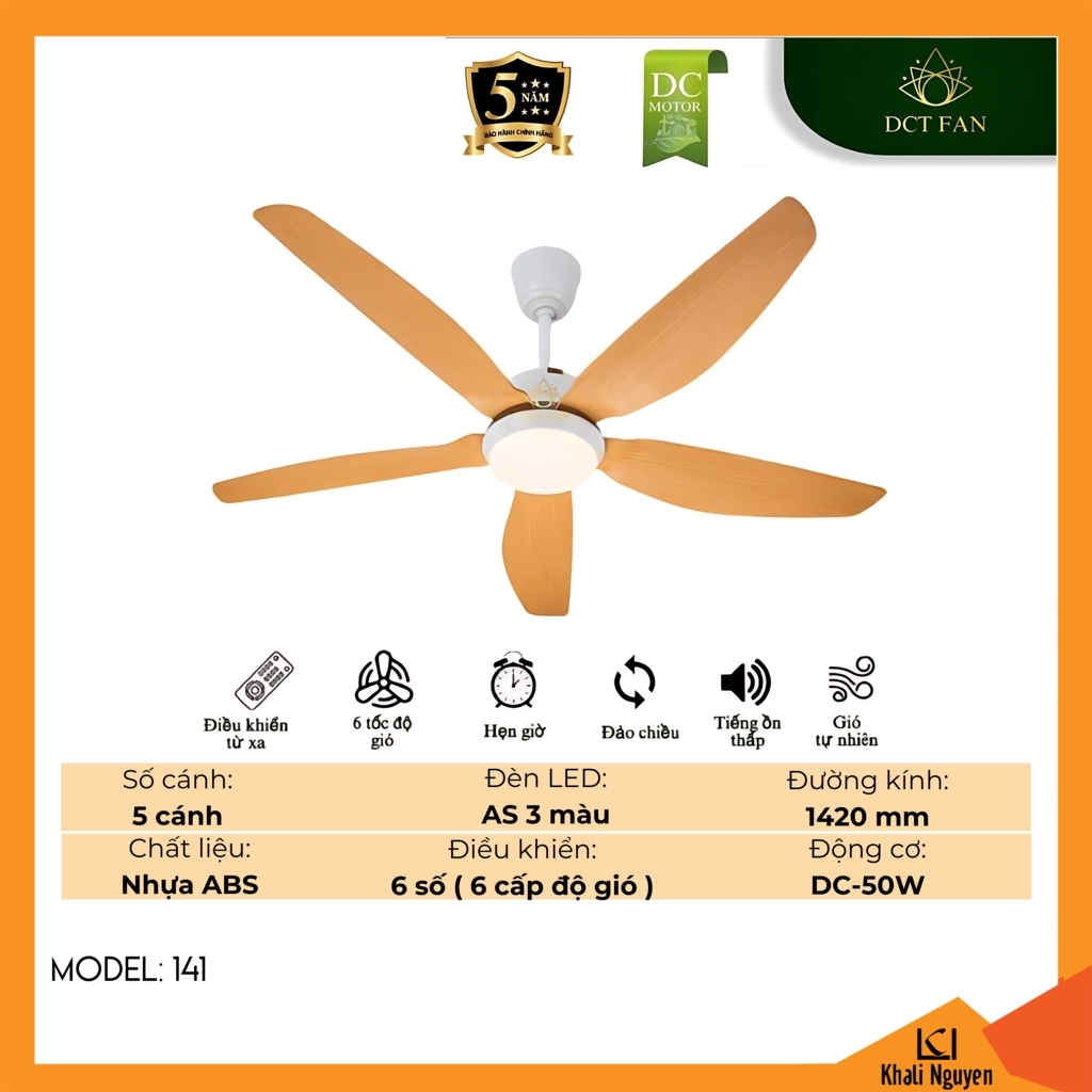 Quạt trần đèn LED DCT Fan 141